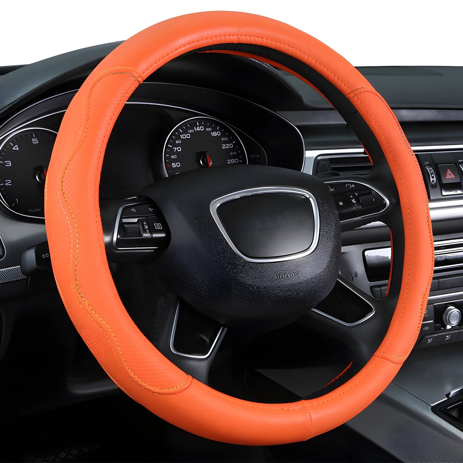 High-Quality Faux Leather Steering Wheel Cover – Wear-Resistant, Breathable, Universal Four-Season Car Handle Cover - Delicate Leather