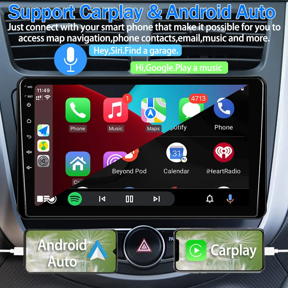 Single Din 9-Inch Car Stereo – Apple CarPlay, Android Auto, Touch Screen Bluetooth Audio with Backup Camera 19 - Delicate Leather