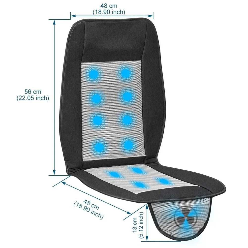 Summer Cool Blowing Ventilation Car Seat Air Cooling Cushion: Auto Seat Cooling Pad with Cigarette Lighter Controller for Enhanced Comfort During Hot Weather - Delicate Leather