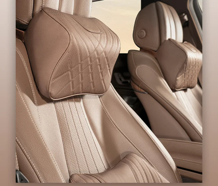 Car Leather Headrest Universal Car Seat Neck Pillow Rest Support Cushion Memory Foam Head Support Rest Protector Car Accessories - Delicate Leather