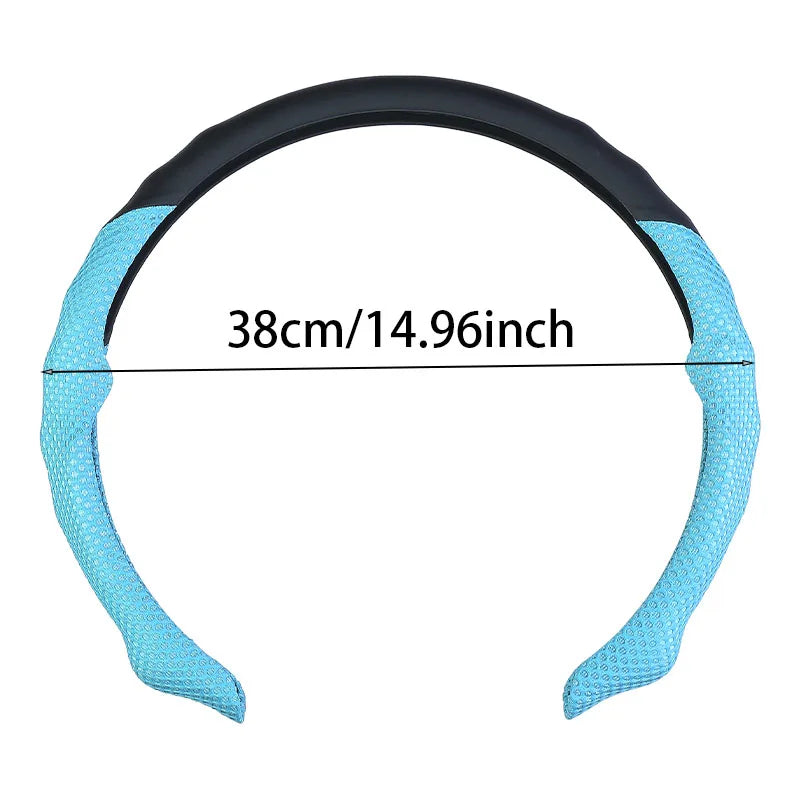 5D Honeycomb Mesh Steering Wheel Cover – Ultra-Thin Breathable Non-Slip Grip, Universal Fit Interior Accessory - Delicate Leather