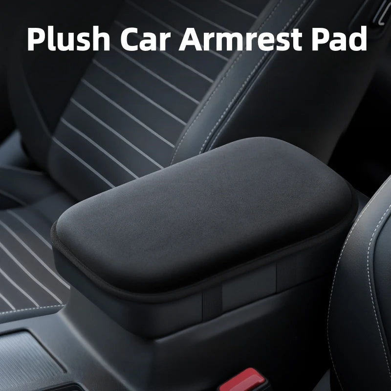 Car Armrest Pad Plush Heightening Cushion for Center Console – Soft Comfort Arm Support Interior Accessory - Delicate Leather
