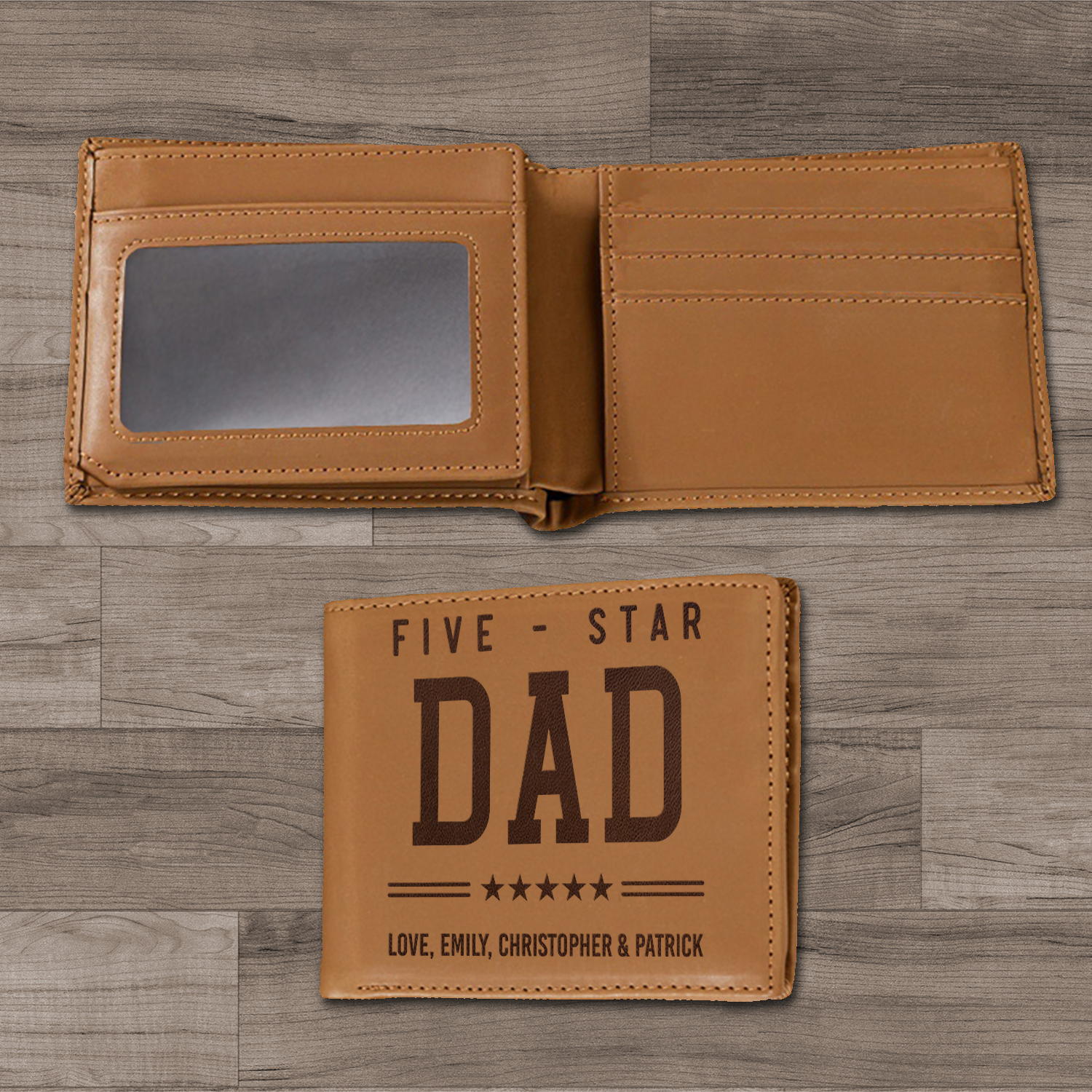 Personalized Wallet Men, Leather Wallet For Men, Custom  Engraved Wallet, Personalized Gifts For Him, Fathers Day Gifts, Husband, Boyfriend, Dad - Delicate Leather