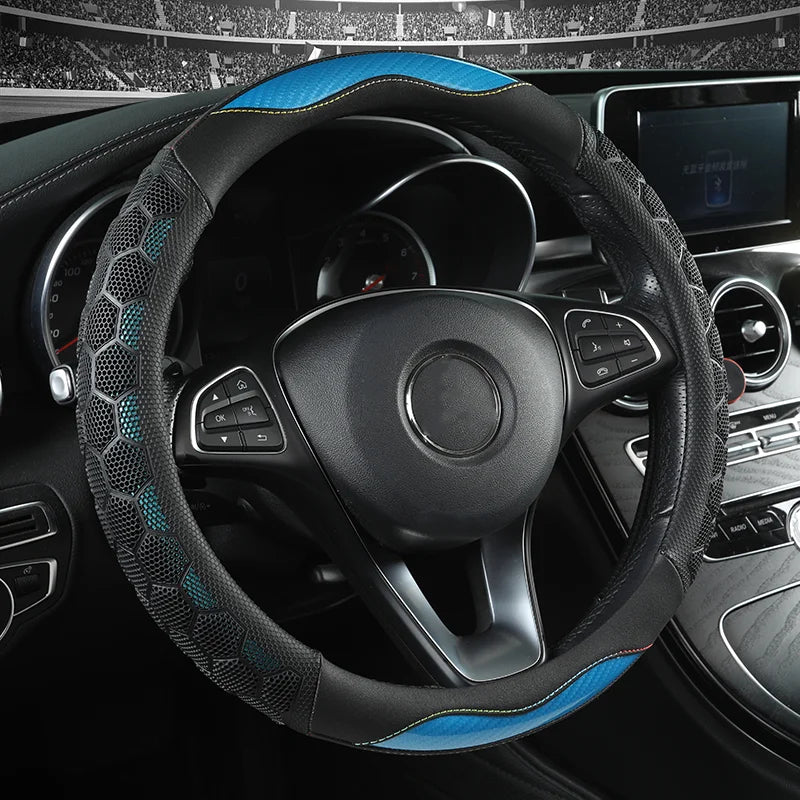 Anti-Slip Car Steering Wheel Cover – All-Season Wear-Resistant Protective Handlebar - Delicate Leather