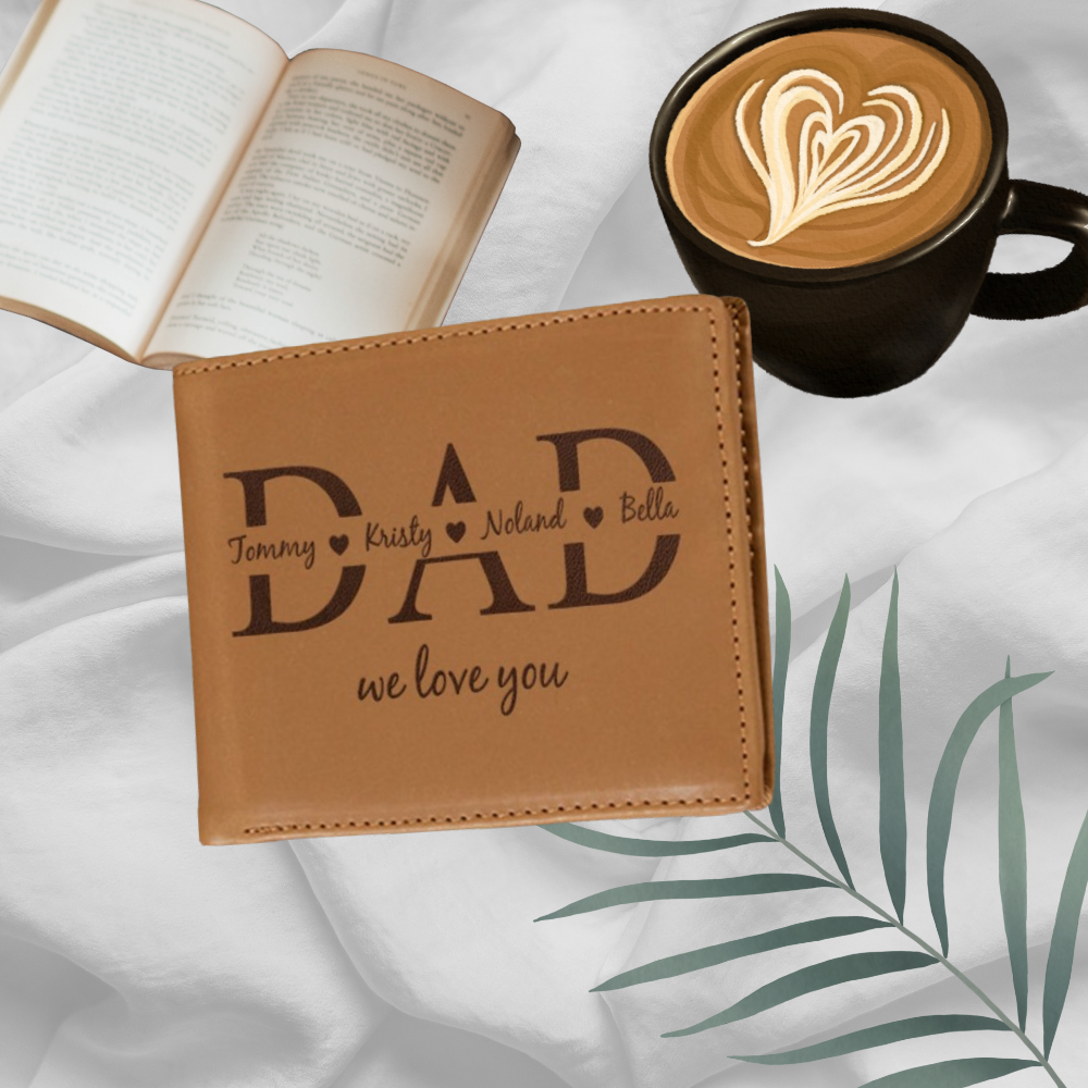 Personalized Wallet Men, Leather Wallet For Men, Custom  Engraved Wallet, Personalized Gifts For Him, Fathers Day Gifts, Husband, Boyfriend - Delicate Leather
