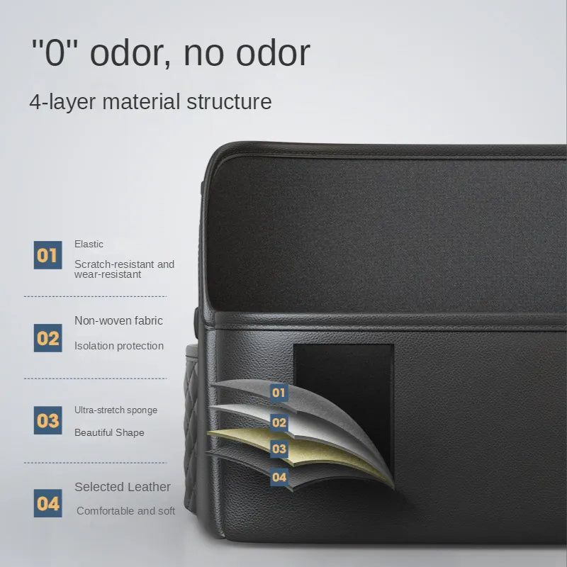 Leather Car Seat Middle Hanger Storage Bag Luxury Auto Handbag Holder Between Seats Tissue Water Cup Pockets Stowing Tidying - Delicate Leather