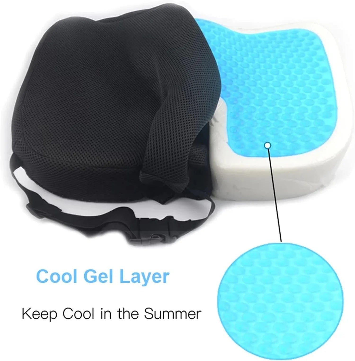 Gel Memory Foam Seat Cushion – U-Shaped Chair Cushion for Office & Car - Delicate Leather