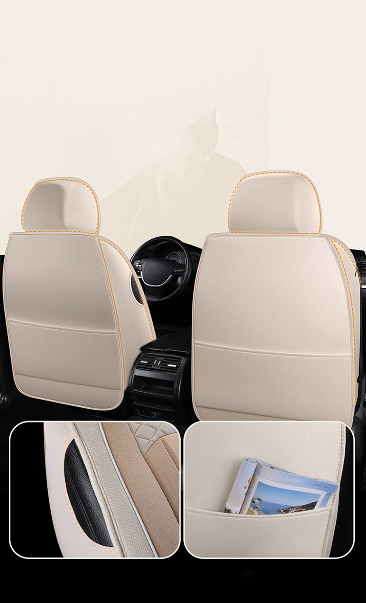 Breathable Universal Car Seat Covers – Front & Rear Protection for Auto Interior - Delicate Leather