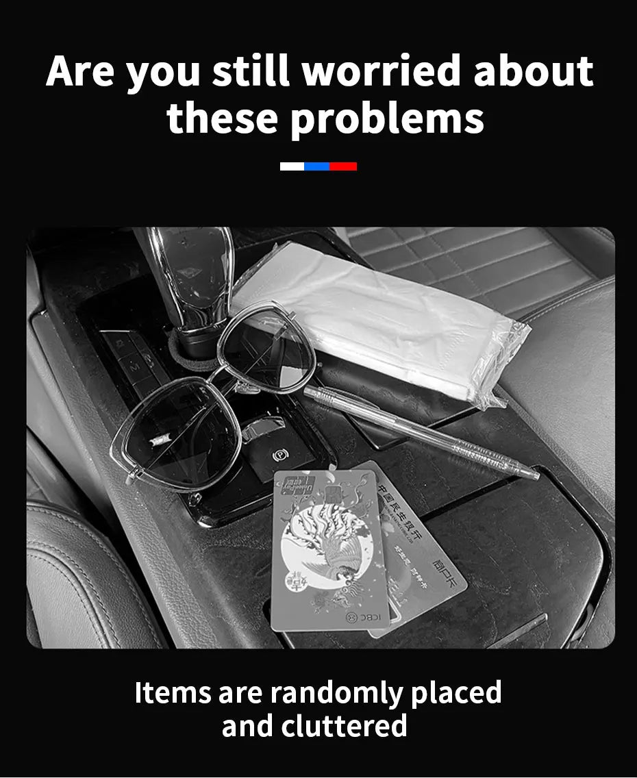 Suede Car Sun Visor Organizer – Glasses Case, Tissue Holder & Multi-Pocket Storage - Delicate Leather