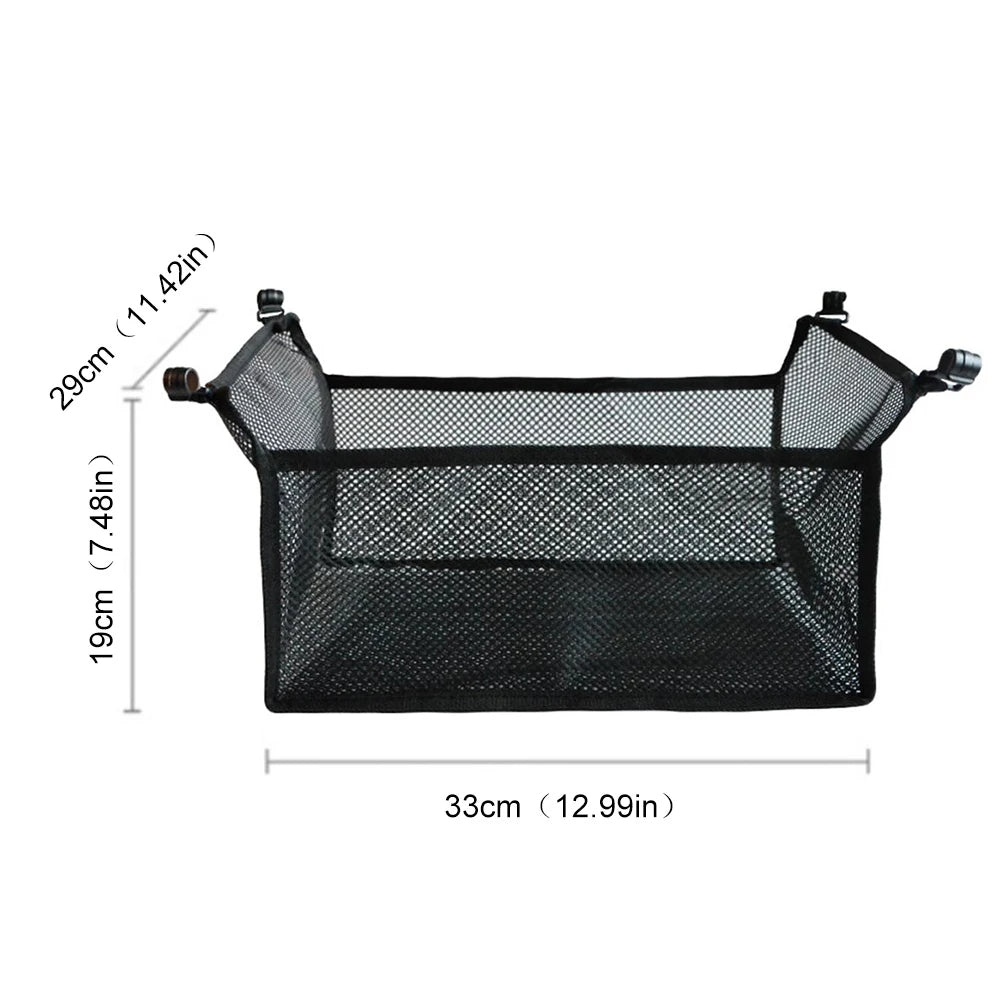 Outdoor Folding Net Bag: Picnic Under-Table Storage Hanging Pocket Organizer Mesh Bag for Desk, Box, and Tripod Rack during Camping and Outdoor Activities - Delicate Leather