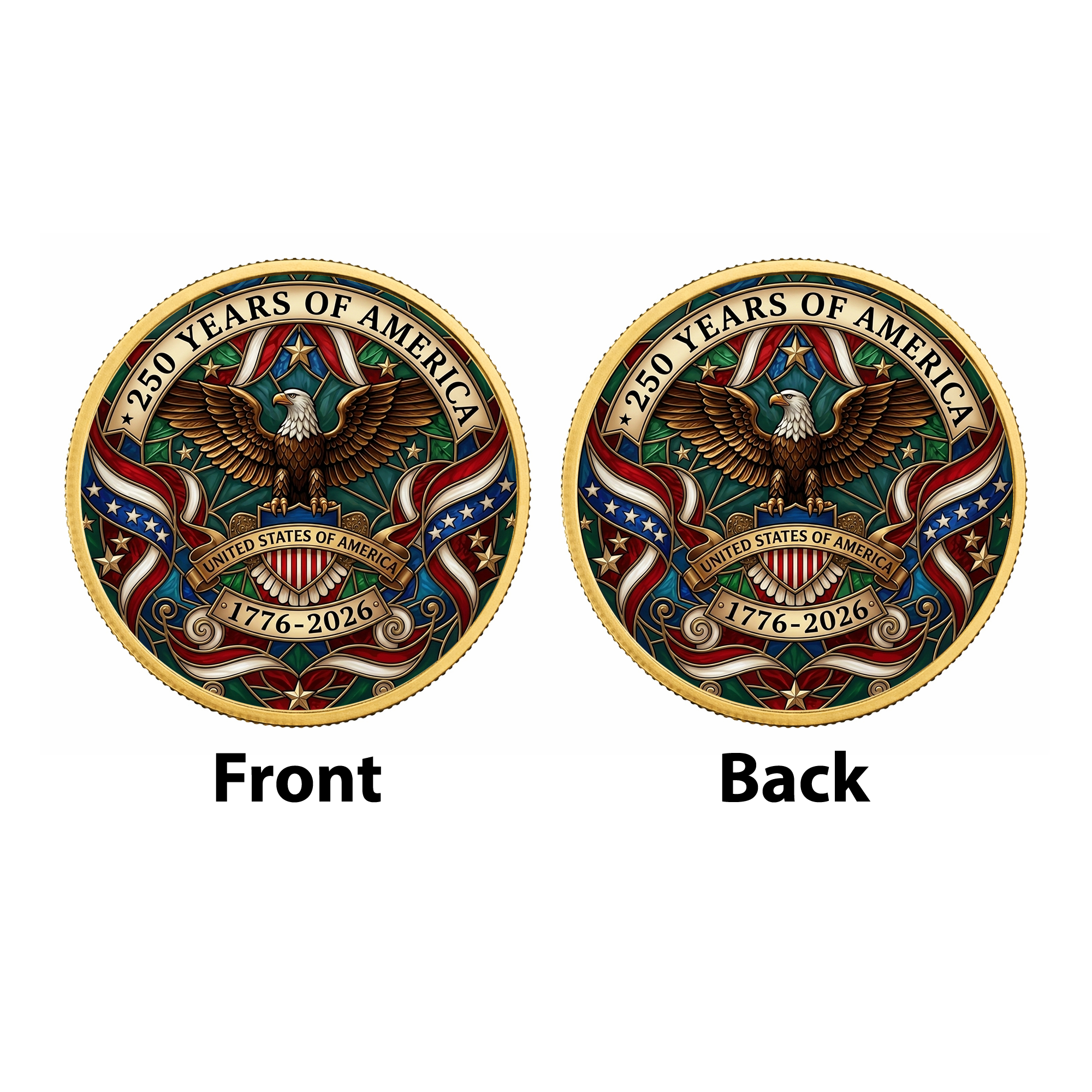 250th Anniversary of America 1776–2026 Commemorative Coin – Patriotic Souvenir Token 07 - Delicate Leather