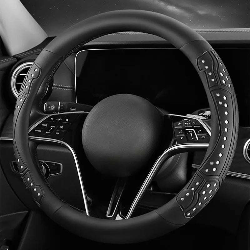 Nappa Leather Car Steering Wheel Cover – Universal Non-Slip O/D Type, Car Interior Accessory - Delicate Leather