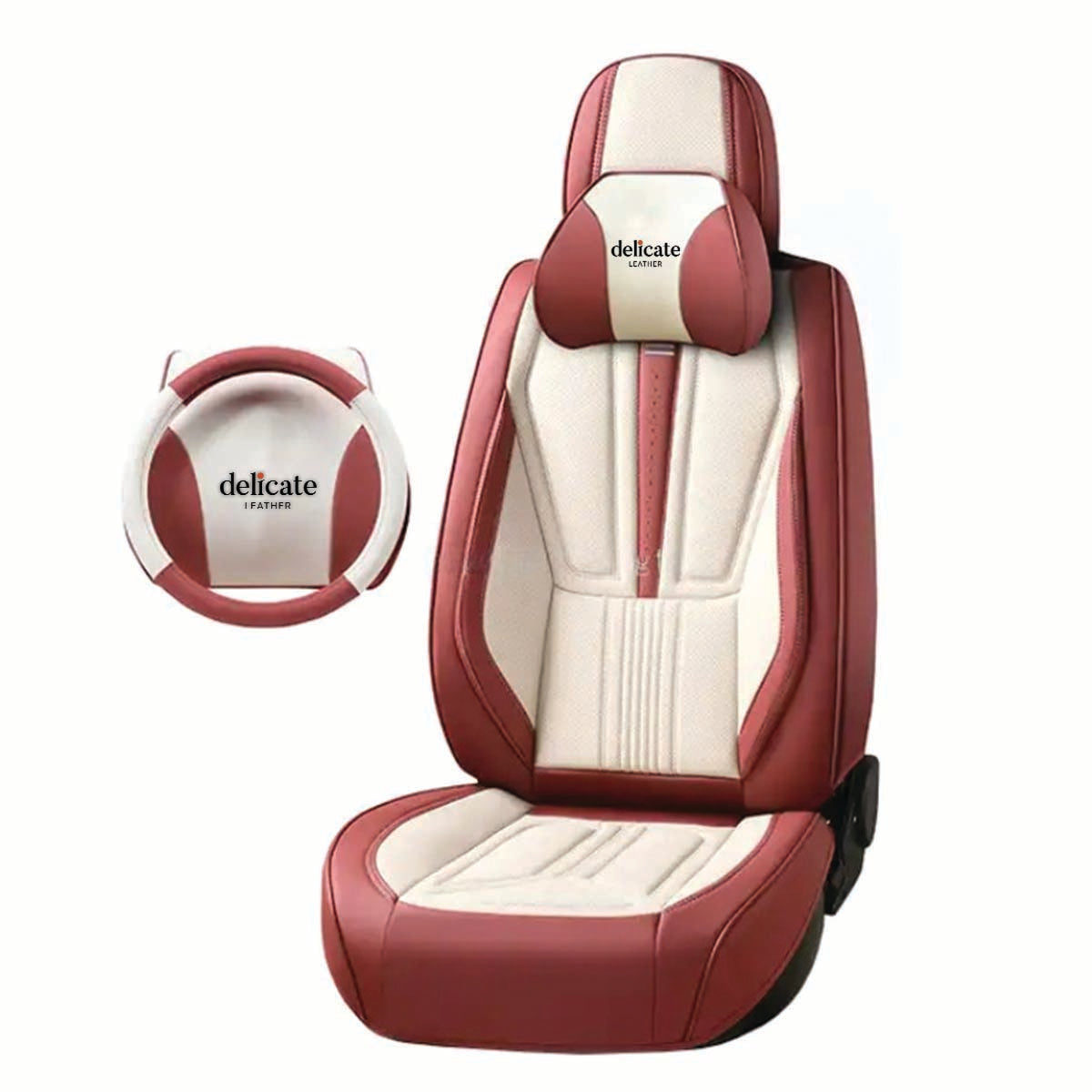 Delicate Leather Car Seat Covers Universal Waterproof Custom-Fit 5D Leather Car Seat Covers, Four-Season Durability, Complete 13-Piece Set for Five Seats - Delicate Leather