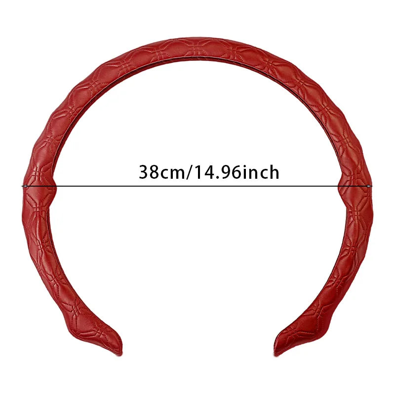 5D Diamond Steering Wheel Cover – Breathable Ultra-Thin Anti-Slip Universal Fit - Delicate Leather