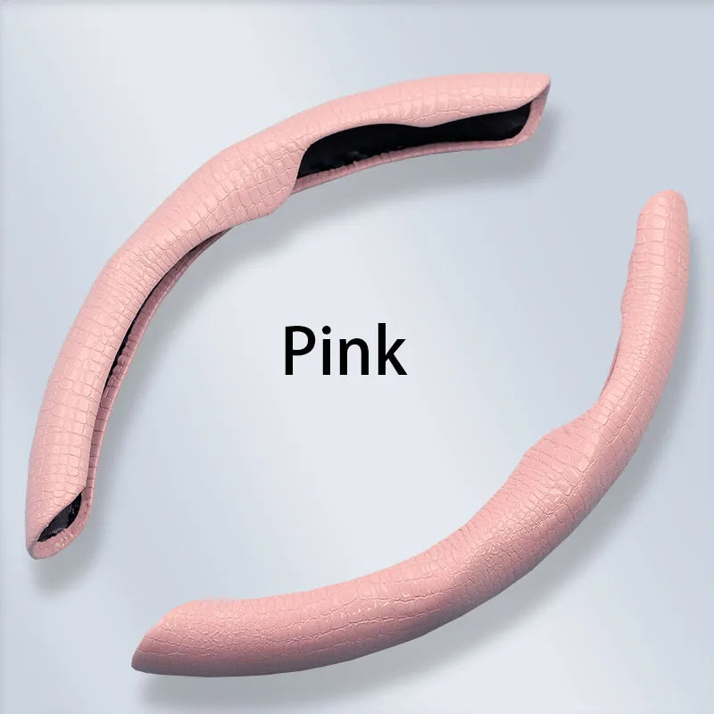 2PCS Steering Wheel Grip Covers – Colorful Ultra-Thin Anti-Slip Universal Set - Delicate Leather