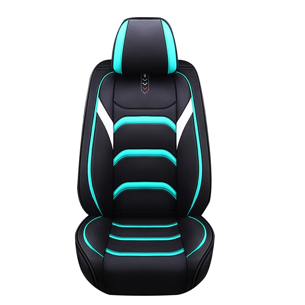 PU Leather Car Seat Covers for Front 2 Seats – Waterproof, Non-Slip, and Comfortable Green Cushion - Delicate Leather