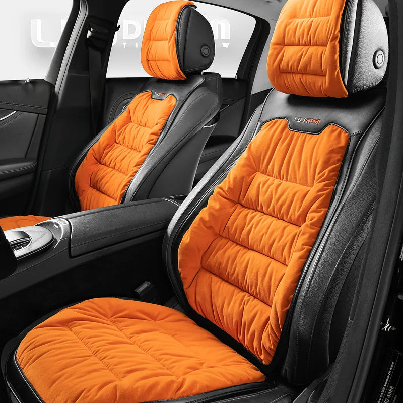 Universal Winter Down Car Seat Cover – Warm Breathable Soft Seat Cushion Protector for Vehicle Interior - Delicate Leather