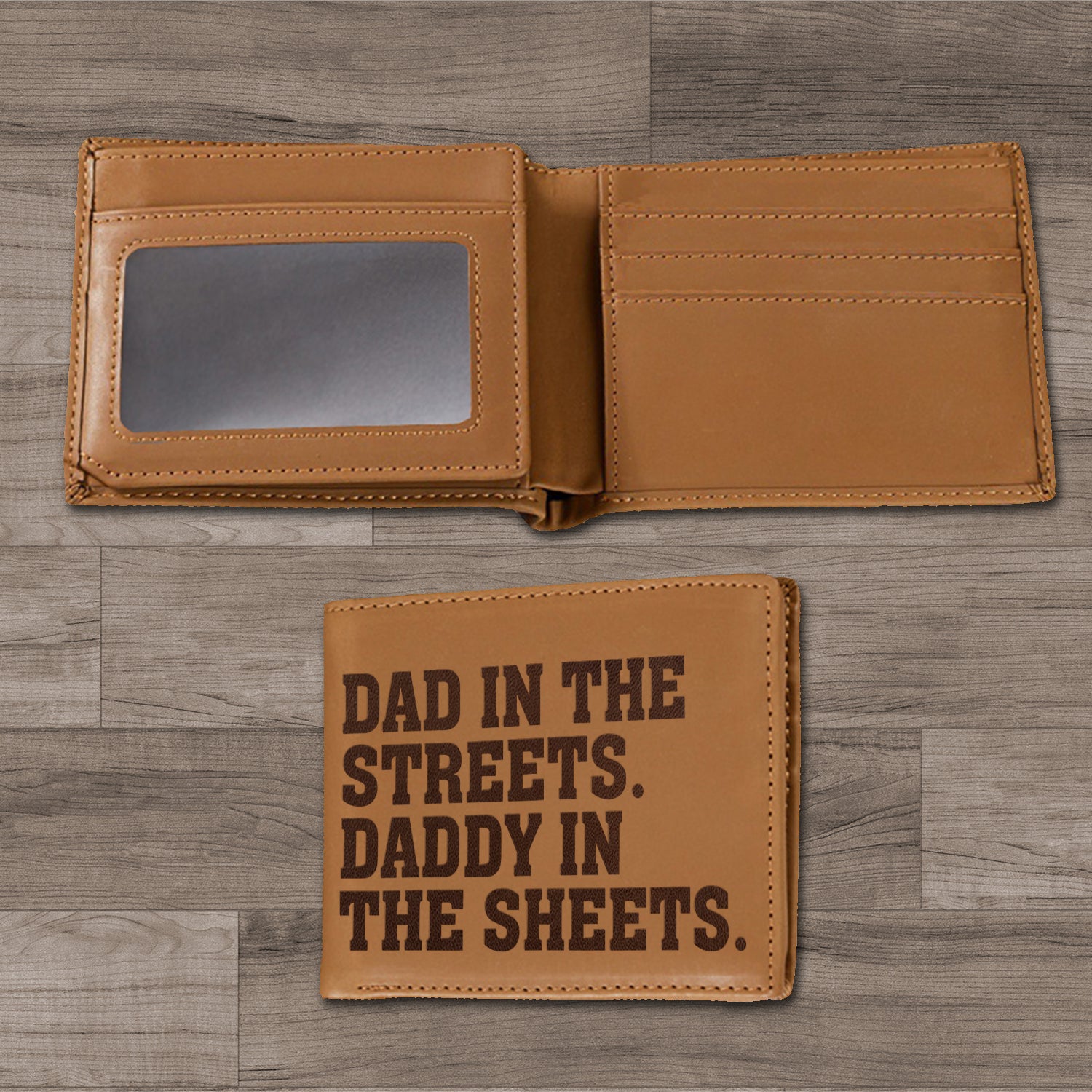 Dad In The Streets. Daddy In The Sheets Wallet Men, Leather Wallet For Men, Custom  Engraved Wallet, Personalized Gifts For Him, Fathers Day Gifts, Husband, Boyfriend, Dad - Delicate Leather