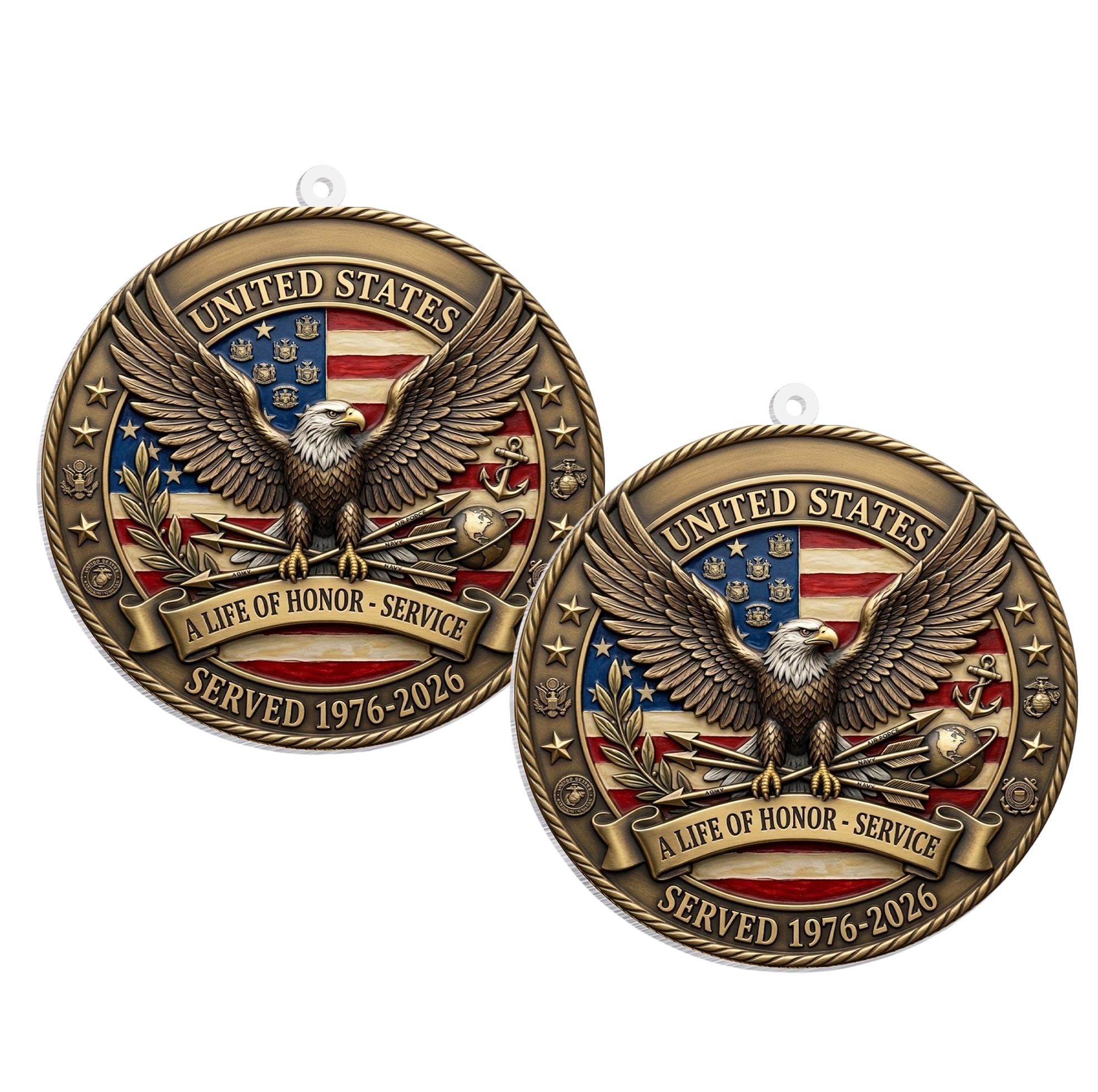 USA 250th Anniversary Rear View Mirror Accessory – Commemorative Hanging Ornament 09 - Delicate Leather
