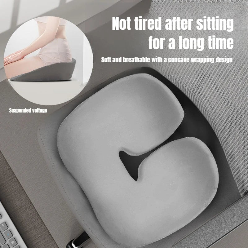 2025 Orthopedic Memory Foam Car Seat Cushion – Non-Slip Coccyx & Sciatica Pain Relief Pillow for Car, Office, or Home - Delicate Leather