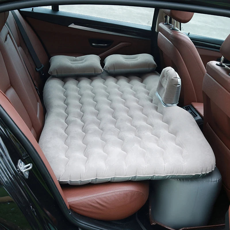 Universal Car Inflatable Bed with Headrest, Universal Fit for SUV, Pickup, Home, Travel & Outdoor Camping - Delicate Leather