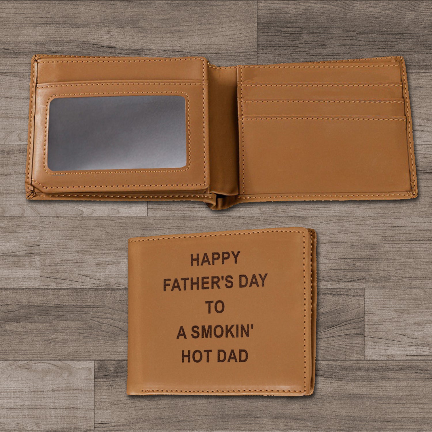 Happy Father's Day to a Smokin' Hot Dad Wallet Men, Leather Wallet For Men, Custom Engraved Wallet, Personalized Gifts For Him, Fathers Day Gifts, Husband, Boyfriend, Dad 14