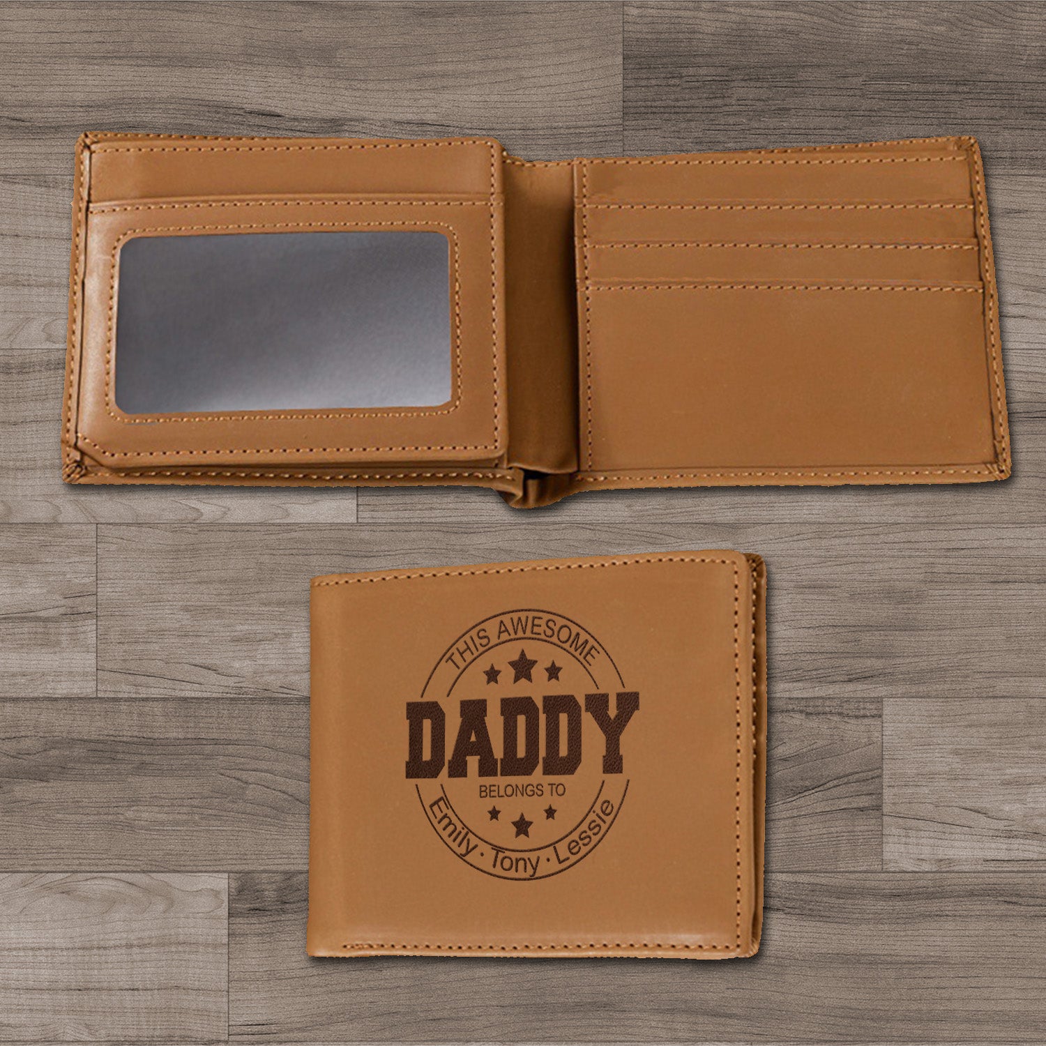 Personalized Wallet Men, Leather Wallet For Men, Custom  Engraved Wallet, Personalized Gifts For Him, Fathers Day Gifts, Husband, Boyfriend, Dad - Delicate Leather