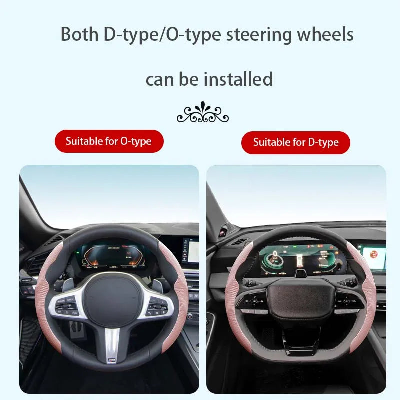 2PCS Steering Wheel Grip Covers – Colorful Ultra-Thin Anti-Slip Universal Set - Delicate Leather