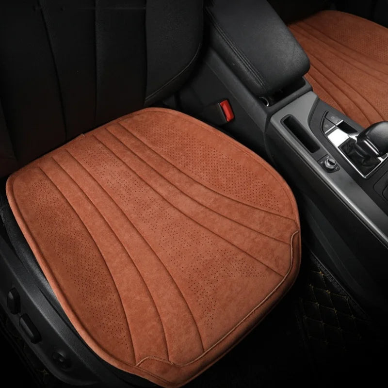 Suede Car Seat Cover - Breathable Front Seat Anti-slip Cushion - Universal 5-Seater Car Front/Rear Protection - Interior Accessories - Delicate Leather