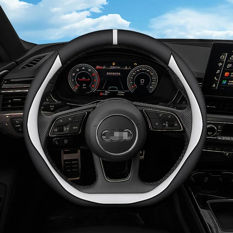 Premium Leather Steering Wheel Cover – Anti-Slip Universal Interior Protection Accessory - Delicate Leather