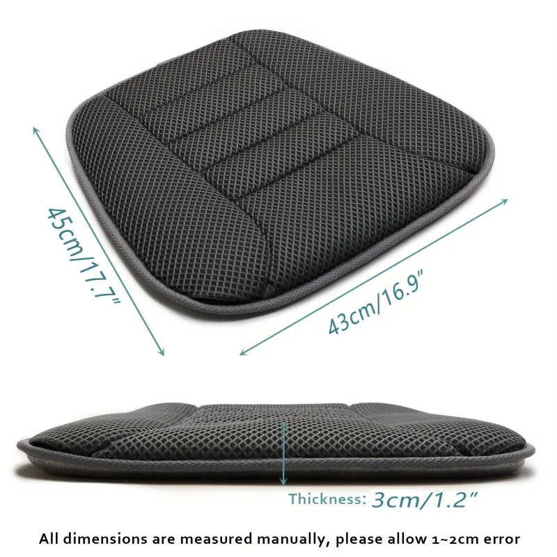 3D Mesh Breathable Seat Cushion – Anti-Slip Washable Pad for Summer Use in Car, Office & Meetings - Delicate Leather