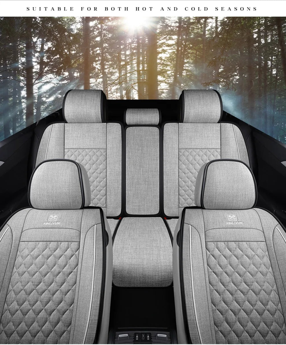 Delicate Leather Deluxe Universal Car Seat Cover Collection: Full Set of Premium Luxury Vehicle Seat Protectors