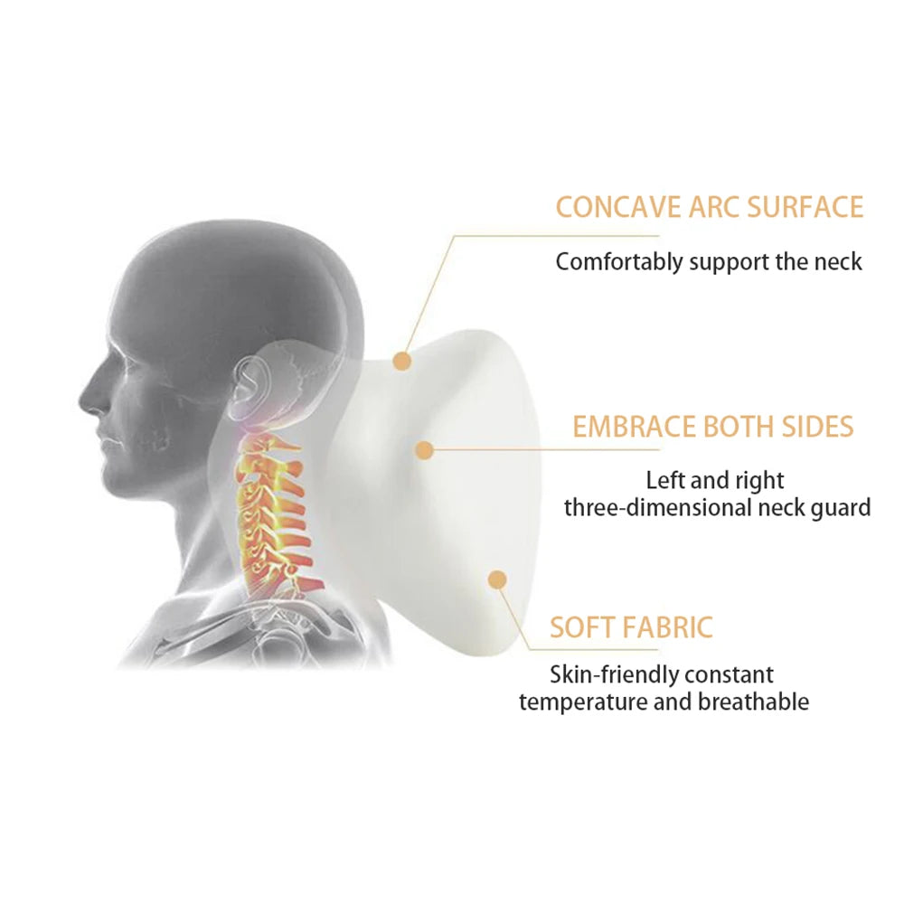Memory Foam Car Neck & Headrest Pillow – Breathable Adjustable Seat Support - Delicate Leather