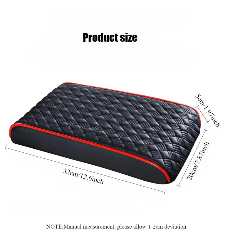 Premium Nappa Leather Center Console Pad – Universal Armrest Riser Cushion, Comfortable & Scratch-Resistant - Delicate Leather