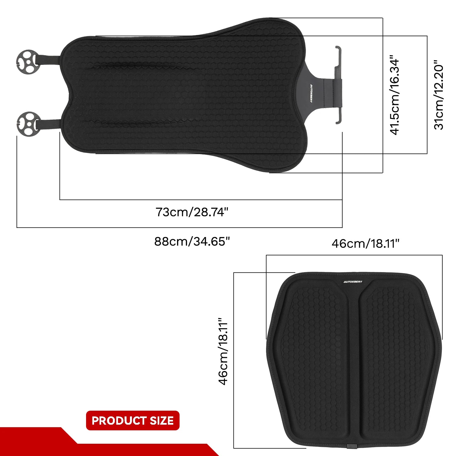 Gel Car Seat Cushion with Lumbar Support – Breathable Backrest Pillow for Drivers and Office Chairs - Delicate Leather