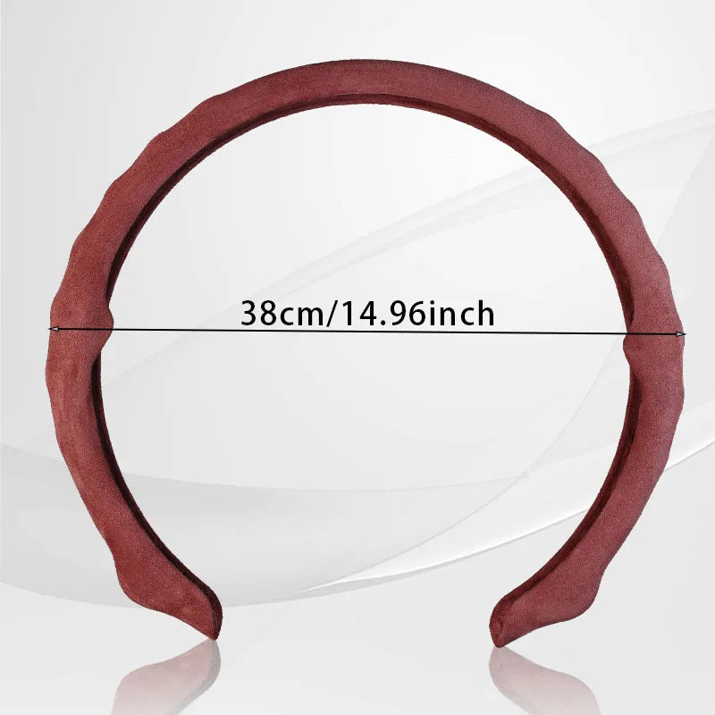 5D Suede Steering Wheel Cover – Ultra-Thin Breathable Non-Slip Grip, Universal Fit Interior Accessory - Delicate Leather