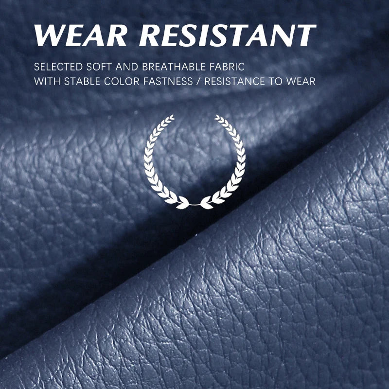 360° Surround Leather Car Seat Covers – All-Season Front and Rear Seat Protector Cushion Pads, Universal Fit - Delicate Leather