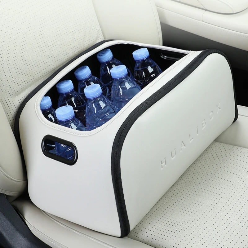 Leather Car Storage Box Organizer – Multi-Function Passenger Seat and Trunk Storage Container - Delicate Leather
