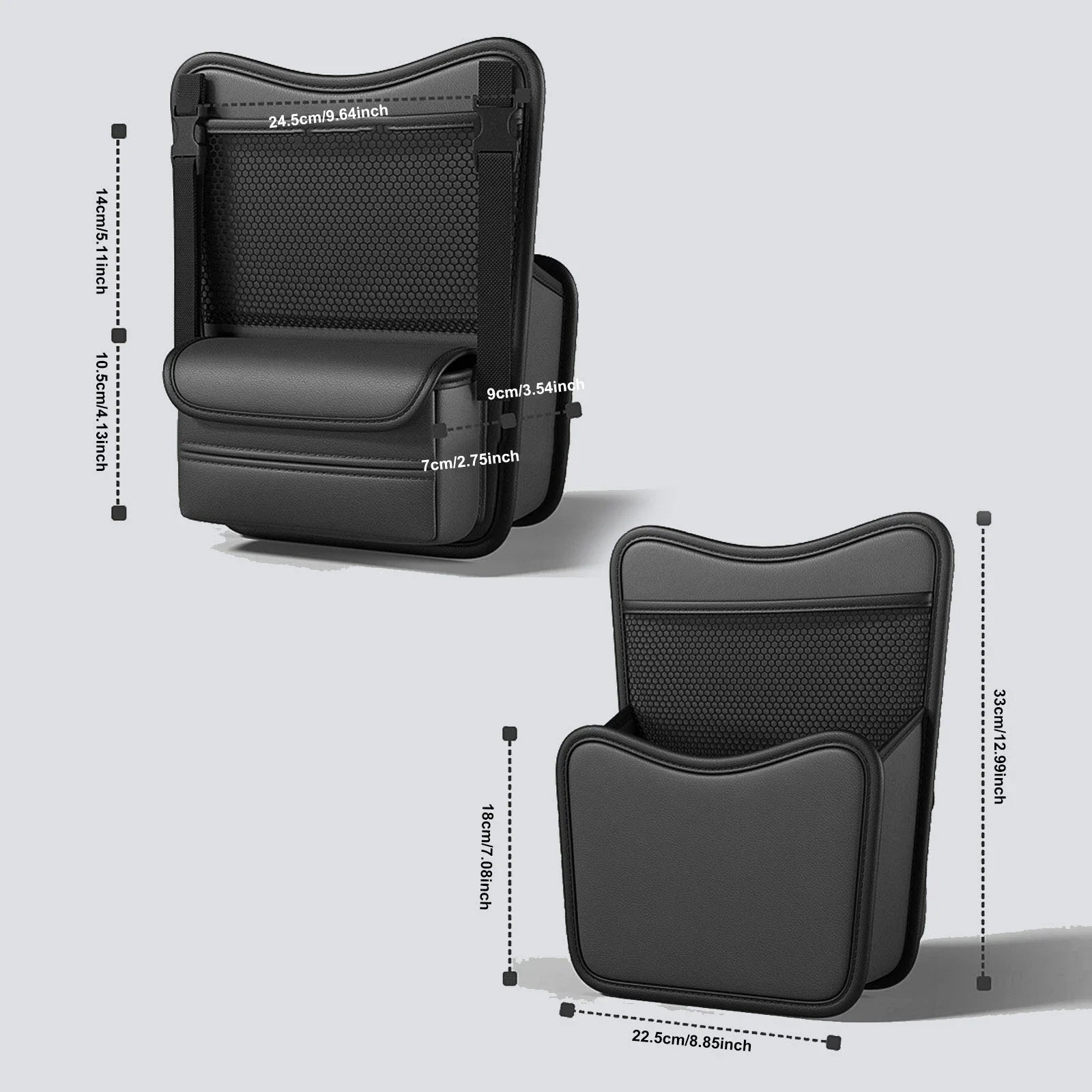 Car Handbag Holder Car Mesh Organizer Net Pocket Purse/Book/Phone Holder Tissue Box 3-IN-1 Auto Interior Organizers - Delicate Leather