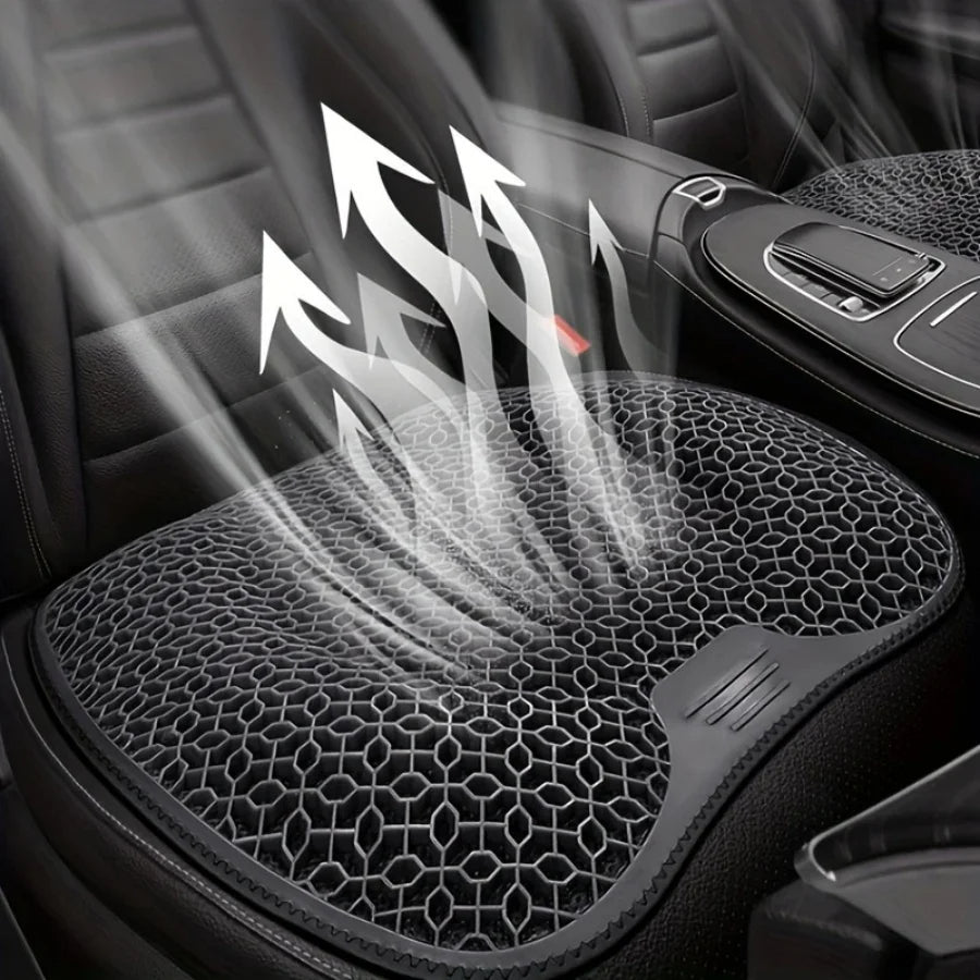 Honeycomb Gel Car Seat Cushion – Breathable, Soft, and Comfortable Support for Car Seats - Delicate Leather