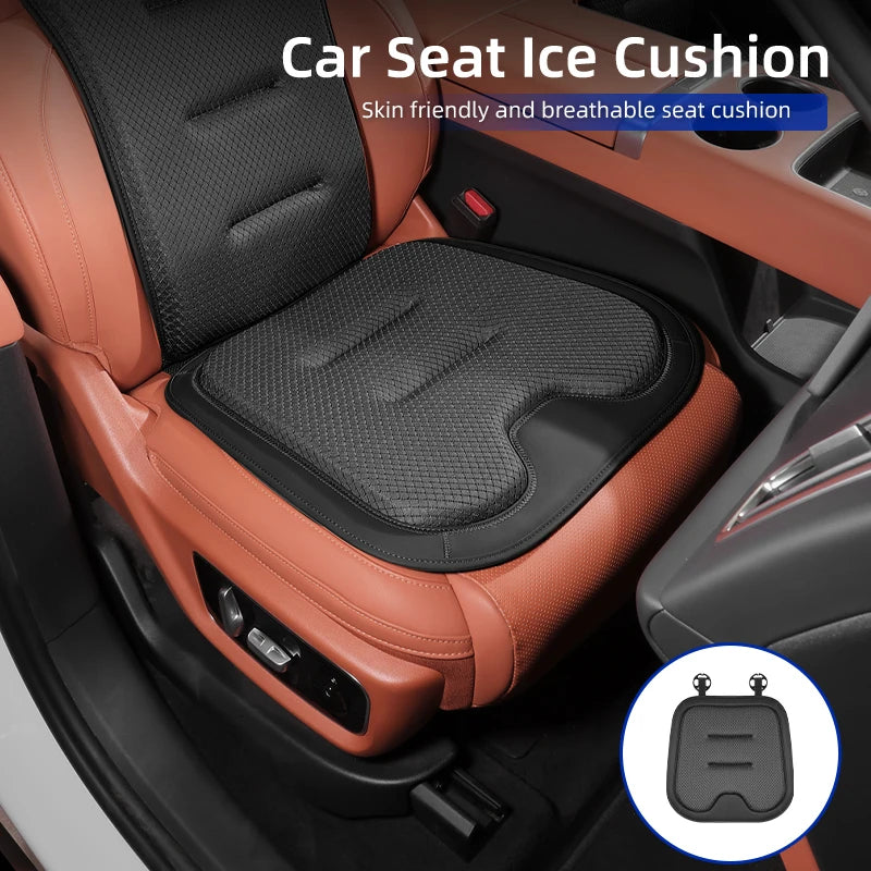 Car Seat Cushion Cover – Backrest Protective Pad for Universal Car Seats - Delicate Leather