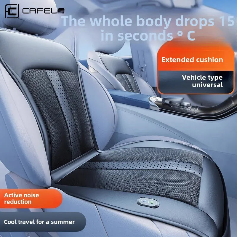 Universal Car Seat Ventilation Cover – Breathable Cooling Cushion for Summer Comfort - Delicate Leather