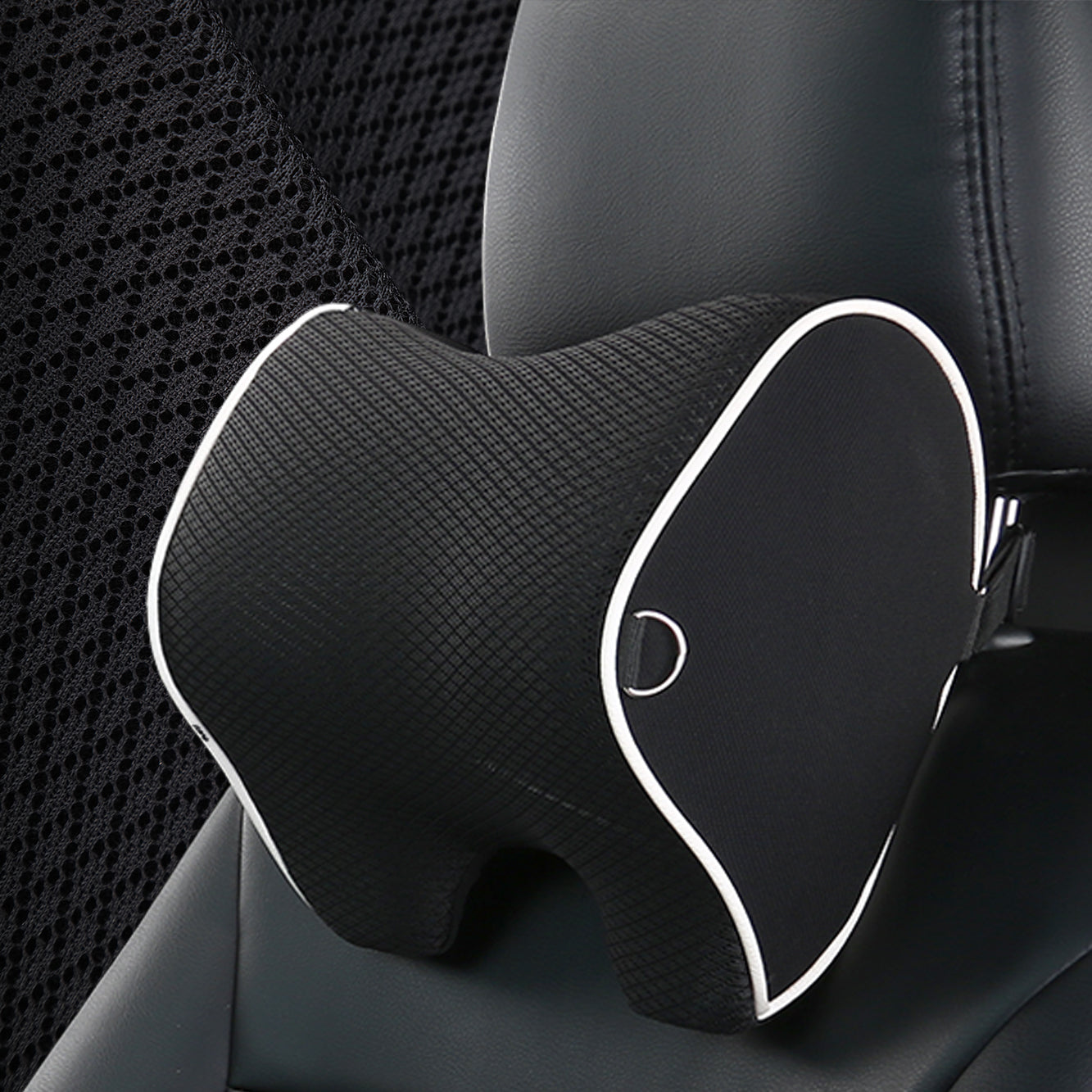 3D Memory Foam Adjustable Therapeutic Car Seat Neck Headrest Support Pillow - Delicate Leather