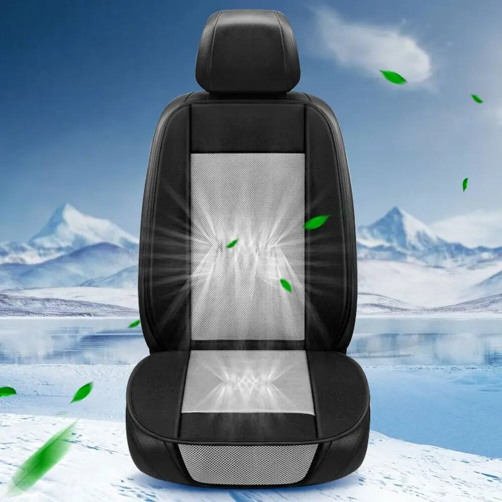 Summer Cool Blowing Ventilation Car Seat Air Cooling Cushion: Auto Seat Cooling Pad with Cigarette Lighter Controller for Enhanced Comfort During Hot Weather - Delicate Leather