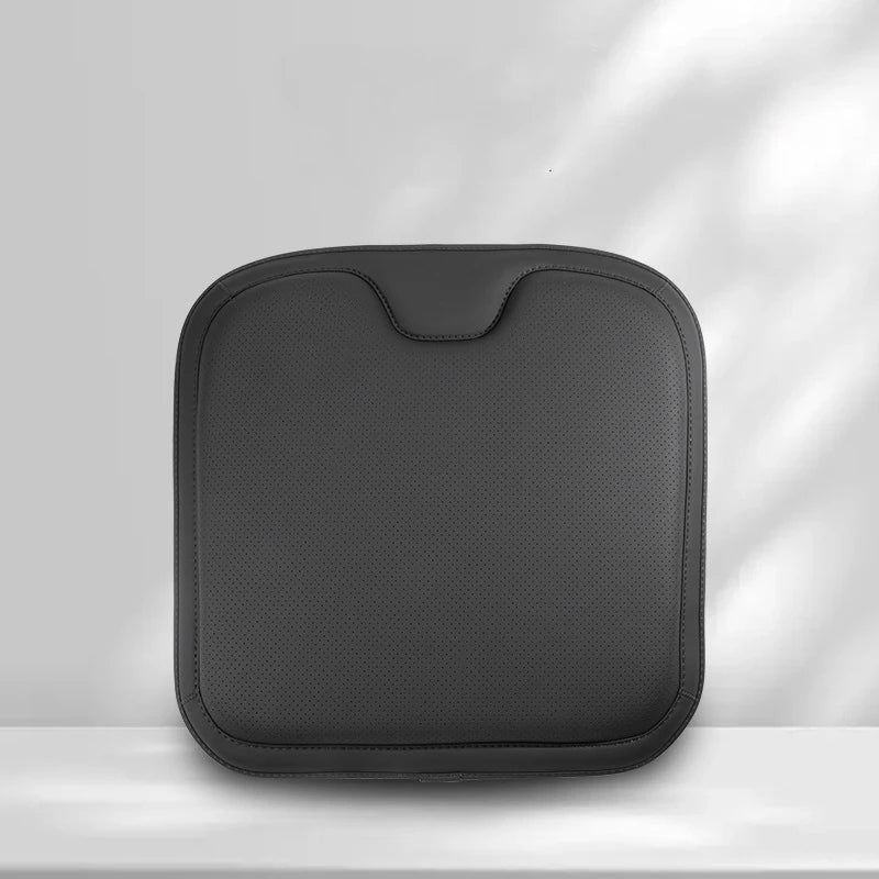 Soft Leather Car Seat Cushion Non-Slip Memory Cotton with Waist Support Pillow, Car Accessories