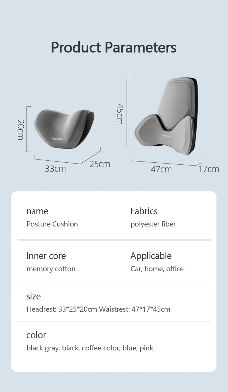 Car Headrest Pillow Auto Neck Cushion Car Back Lumbar Pillow Slow Rebound Guard Head Support for Universal Car