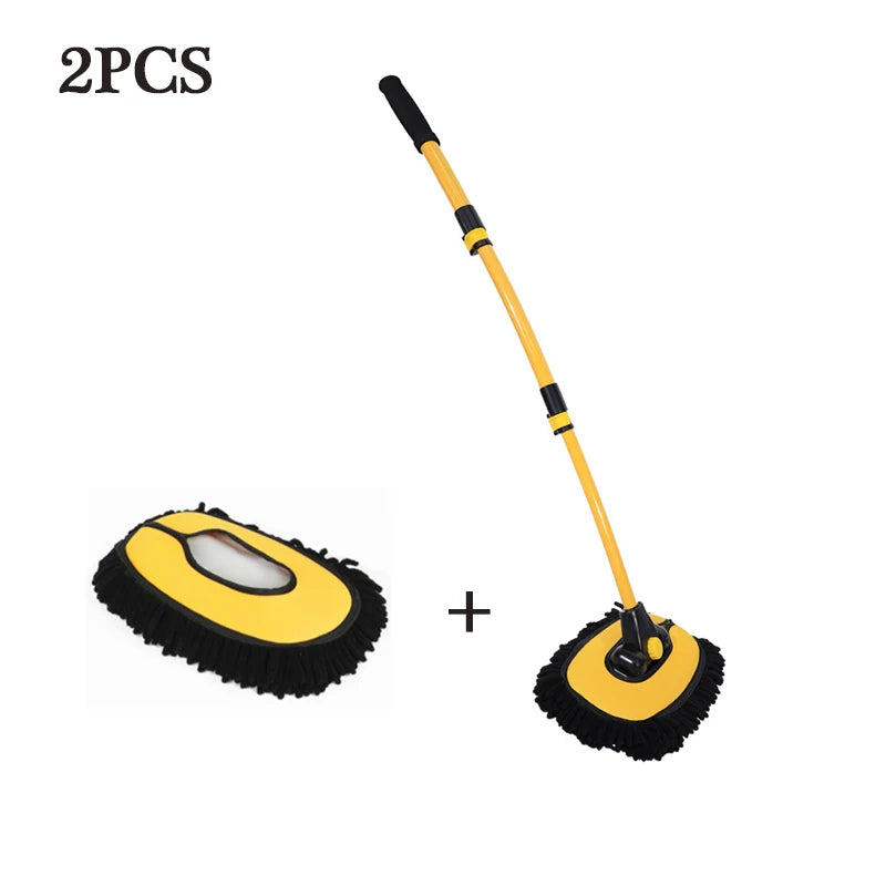 Car Cleaning Brush Car Cleaning Tools Telescoping Long Handle Cleaning Mop Chenille Broom Car Washing Accessories