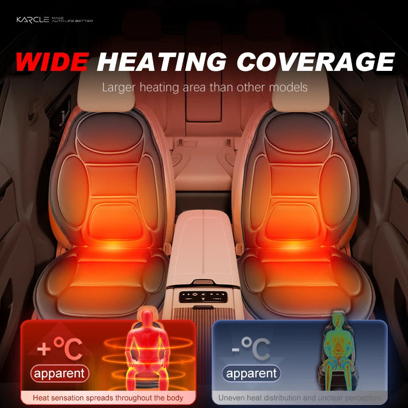 Winter Heated Car Seat Cover – 12V Fast-Heating Universal Seat Cushion, Warm Car Protector Cloak Pad Set (1/2pcs) - Delicate Leather