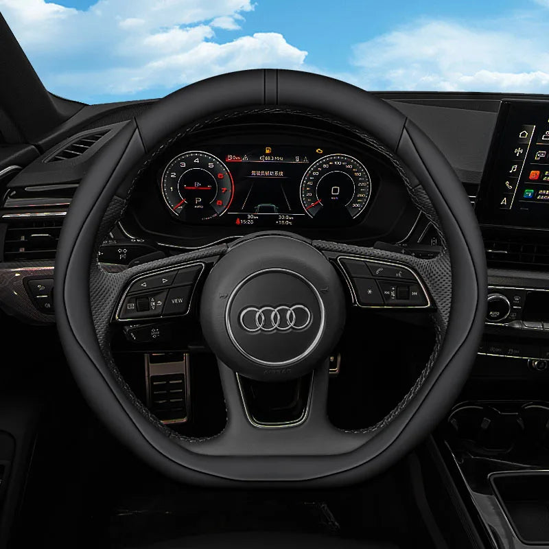 Premium Leather Steering Wheel Cover – Anti-Slip Universal Interior Protection Accessory - Delicate Leather