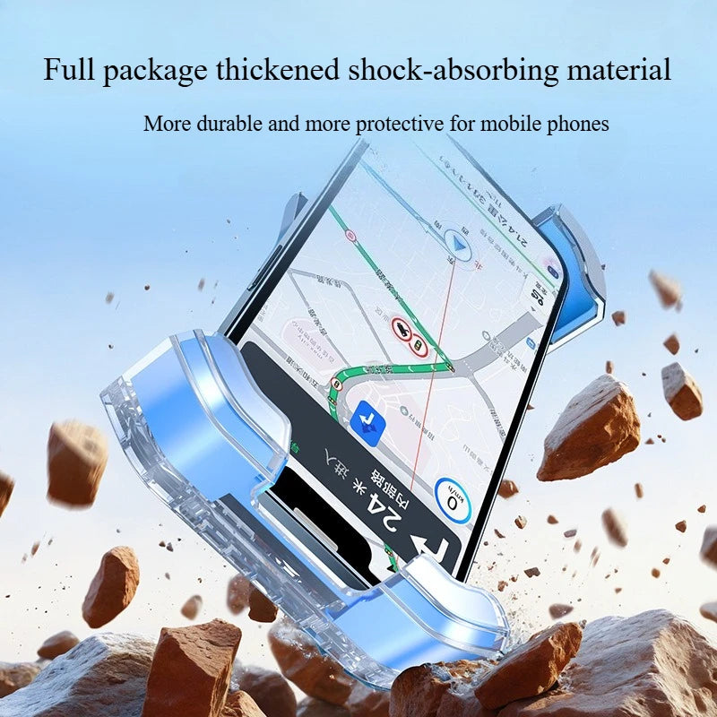 Shock-Resistant Motorcycle Phone Holder – Stable Navigation Mount for Bikes & Electric Scooters - Delicate Leather